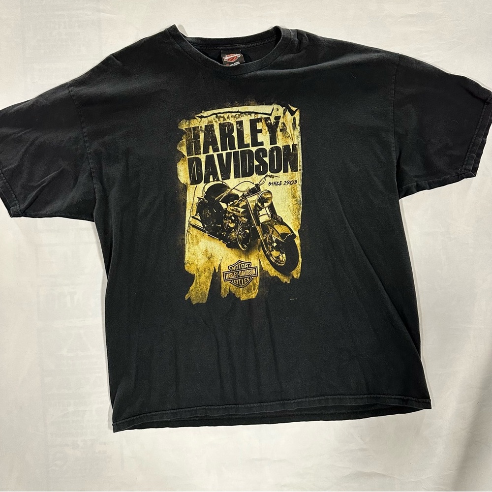 Harley-Davidson Black and Gold Motorcycle Tee men’s xxl